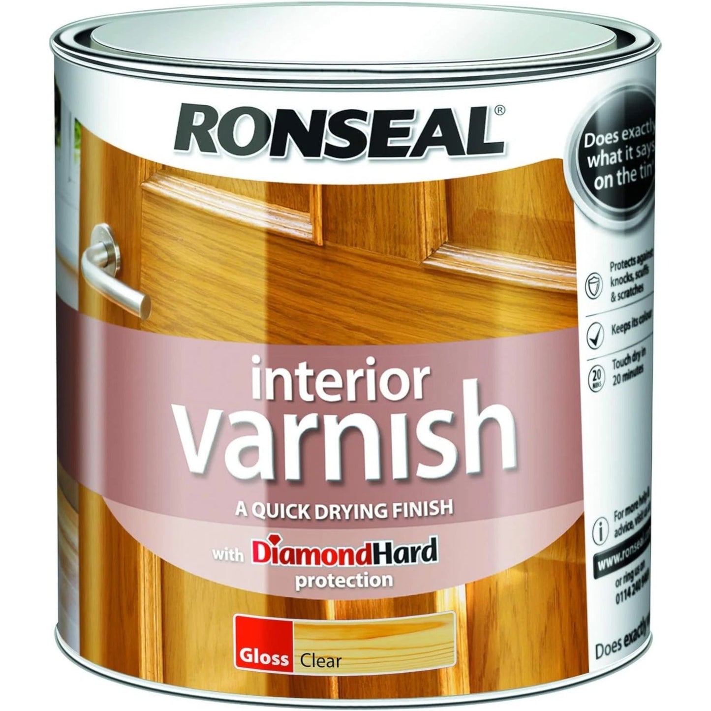 RONSEAL INTERIOR VARNISH GLOSS CLEAR 2.5L