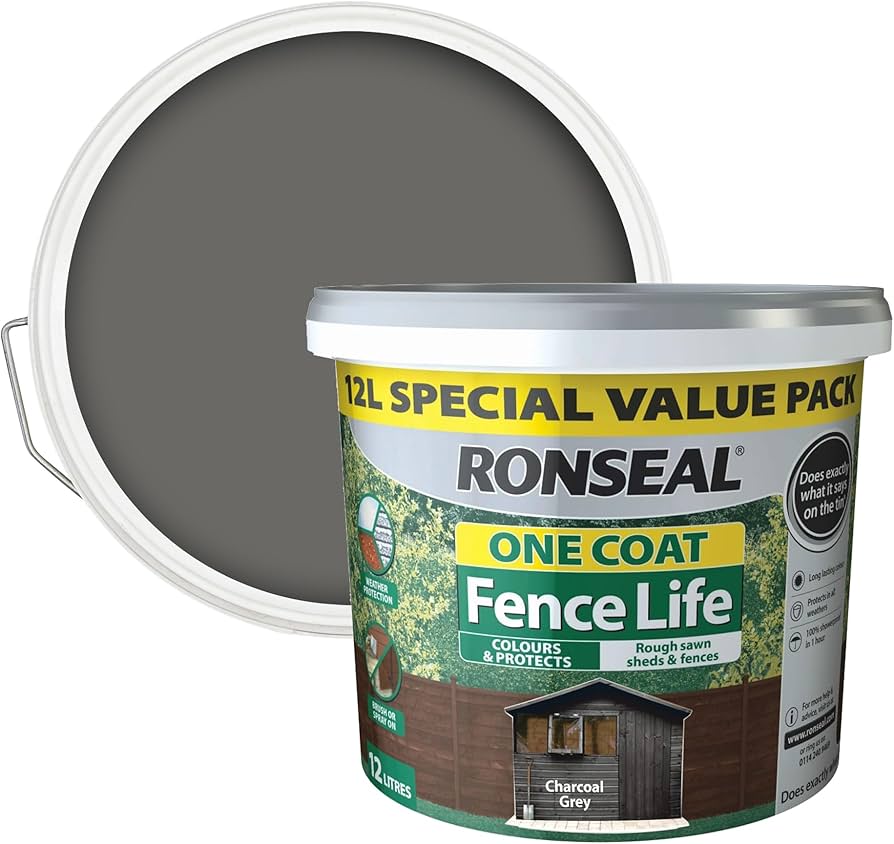 RONSEAL FENCELIFE ONE COAT CHARCOAL GREY 12L