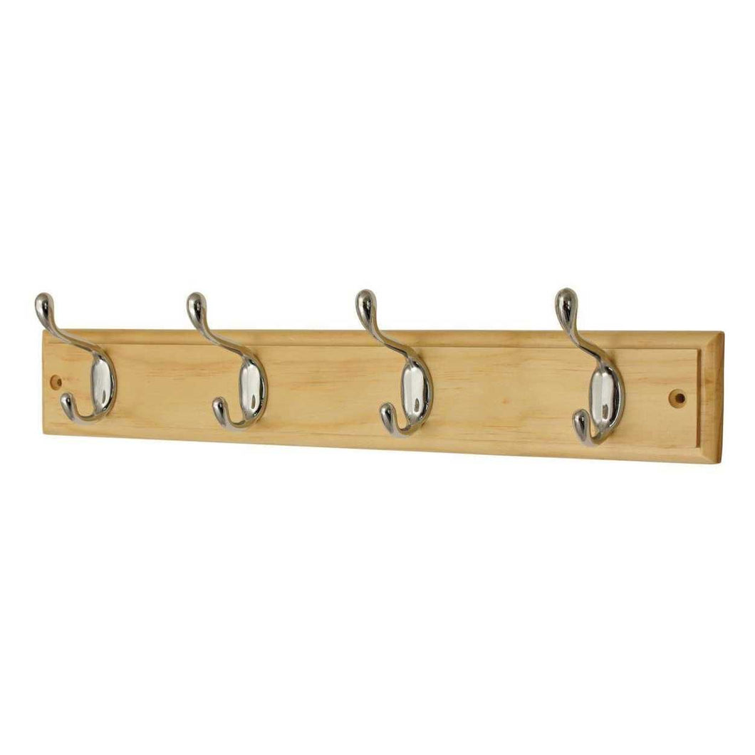 4 HOOK LACQUERED PINE CHROME EFFECT