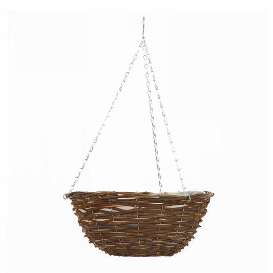 RATTAN HANGING BASKET 14"