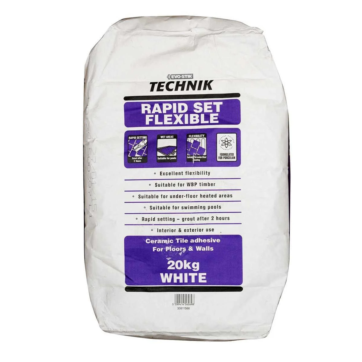 RAPID FLEX TILE ADHESIVE WHITE 20KG
