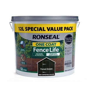 RONSEAL FENCELIFE ONE COAT FOREST GREEN 12L