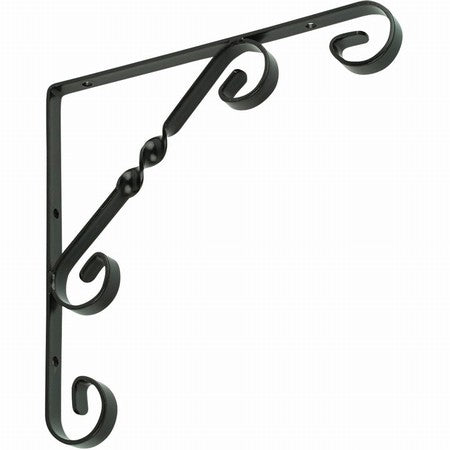 CCH SCROLL SHELF BRACKET BLACK 10X10