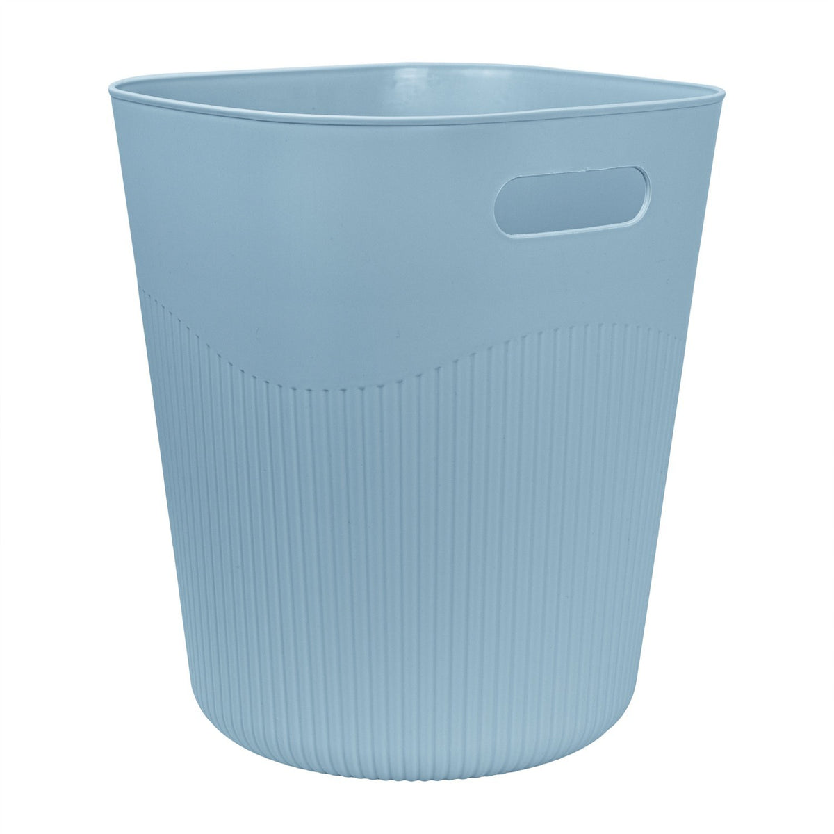 JVL RIBLEX SQUARE PLASTIC WASTE BIN 11L BLUE