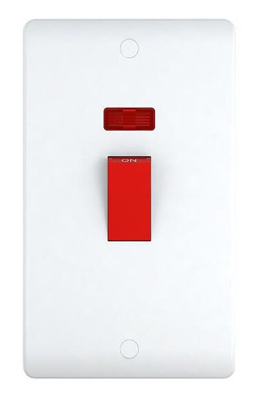 CORRY C/N 45A 1 GANG DBL POLE SWITCH C/W NEON