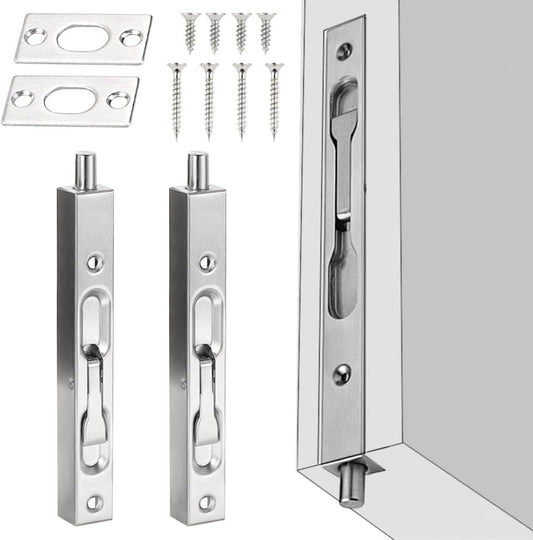 L&H BLISTER PACK FLUSHBOLT NICKEL SET