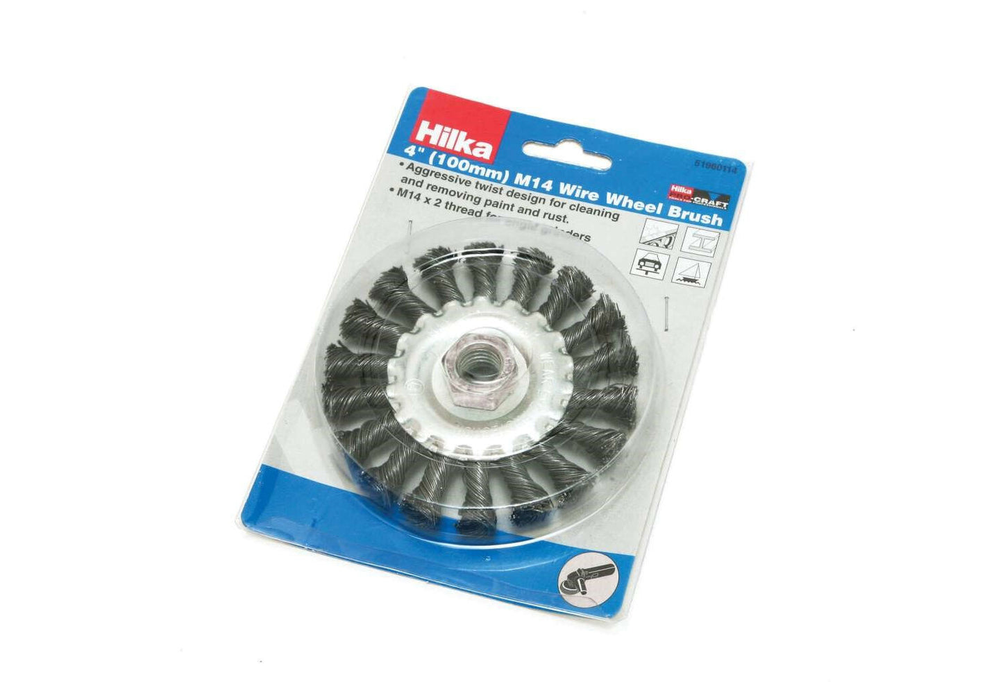 HILKA 4" M14 WIRE WHEEL BRUSH
