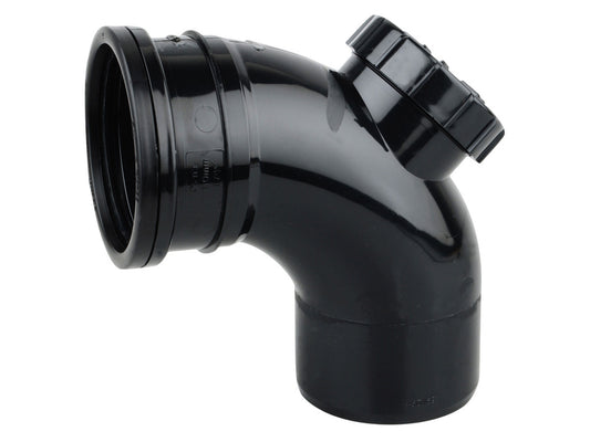 WAVIN SOIL 4X90DEG CLEANING ACCESS BEND BLACK