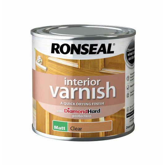 RONSEAL INTERIOR VARNISH MATT CLEAR 250ML