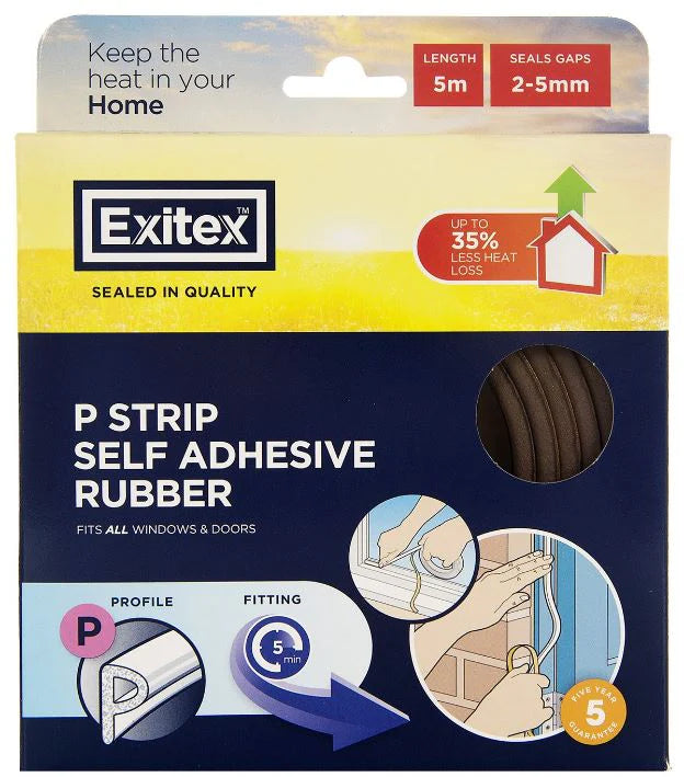 EXITEX P STRIP 5M BROWN 2MM-4MM
