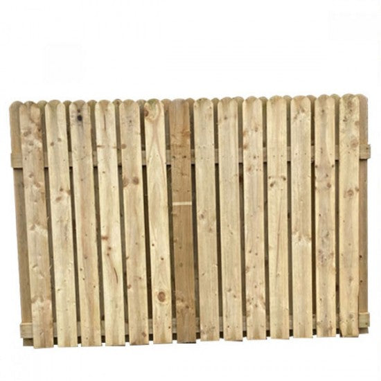 ROUND TOP HIT & MISS FENCE PANEL 6X5FT