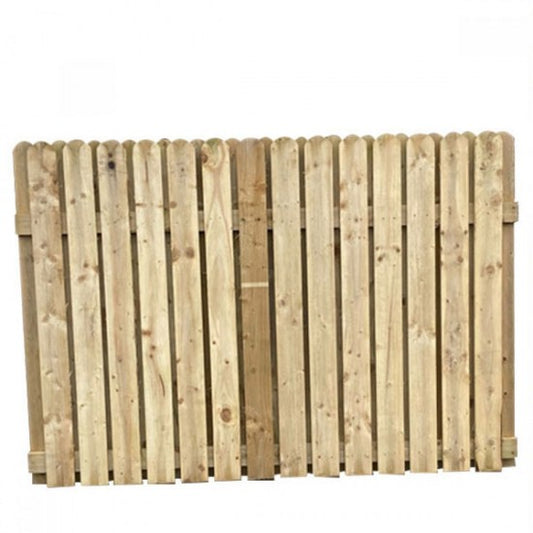 ROUND TOP HIT & MISS FENCE PANEL 6X5FT