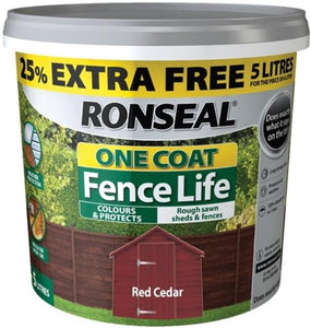 RONSEAL FENCELIFE ONE COAT RED CEDAR 12L