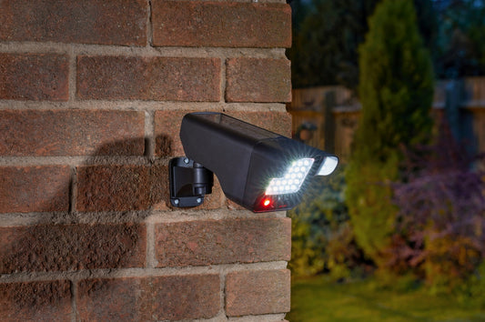Smart Solar PIR Floodlight + decoy camera