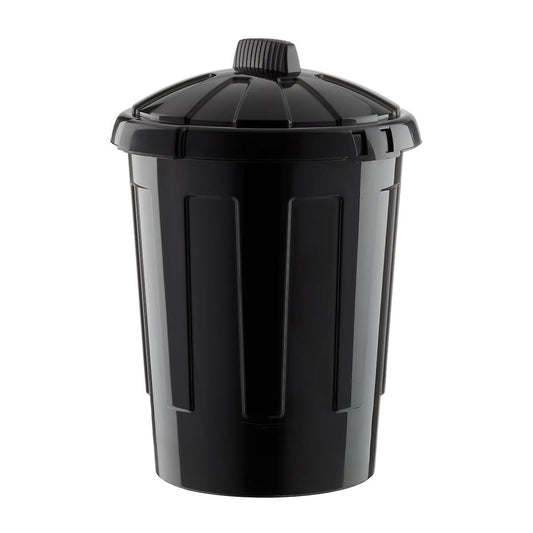 AMA 80LTR BLACK DUSTBIN W LID