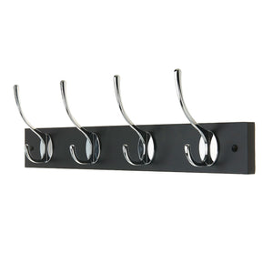 HOOK RAIL BLK BLOC + CHROME 4 HOOK