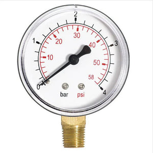 EXCEL 1/4" BOTTOM  INLET MANOMETER 1-10