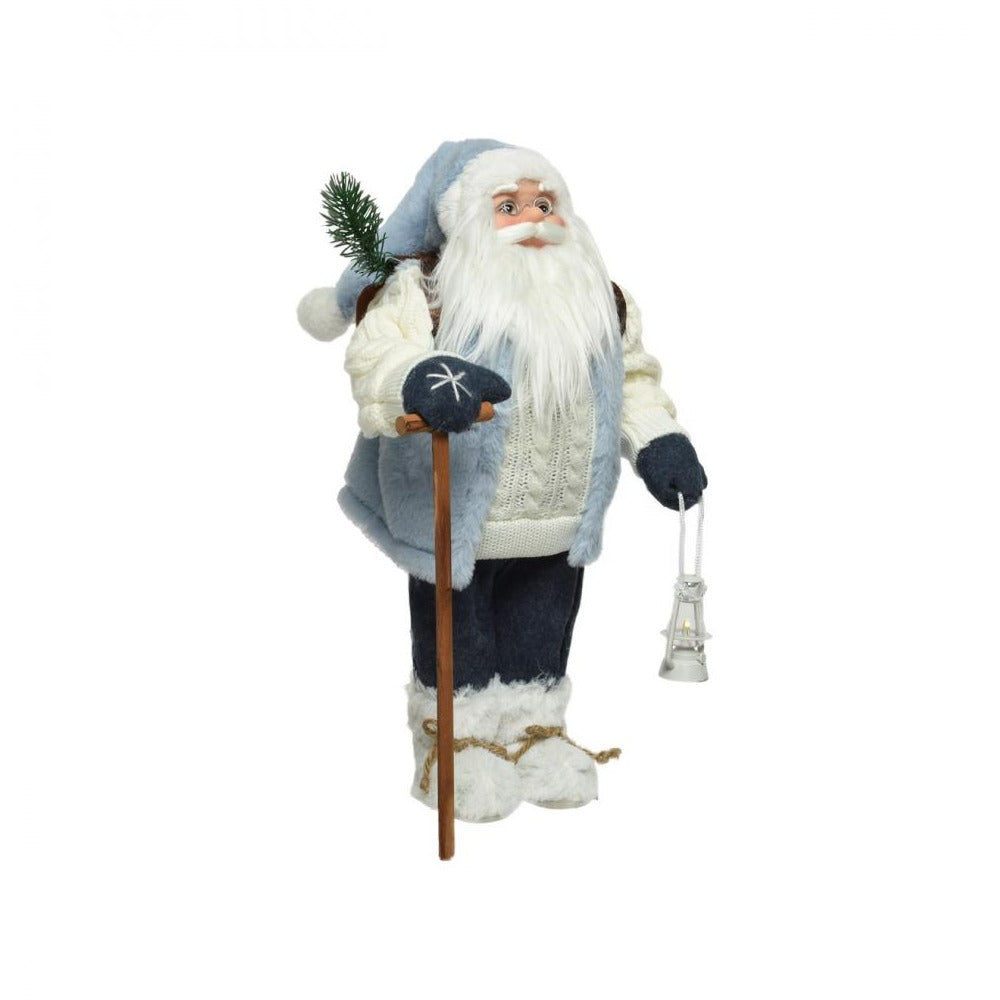 90CM  SANTA W. BLUE FUR Trim