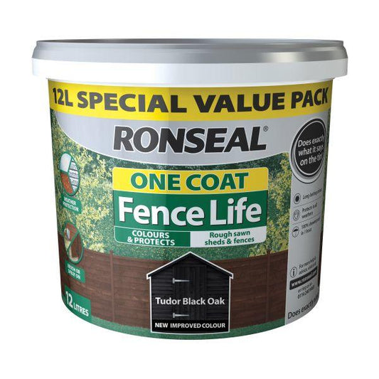 RONSEAL FENCELIFE ONE COAT TUDOR BLK 12L