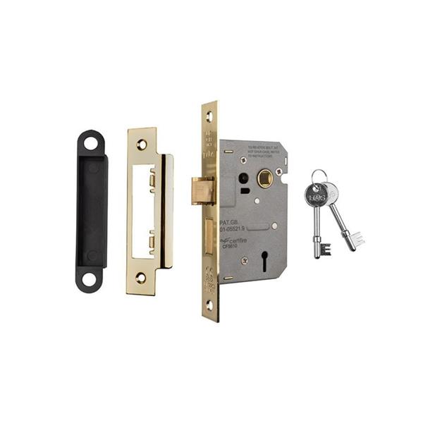 L&H BLISTER PACK 2 LEVER 3" BRASS LOCK