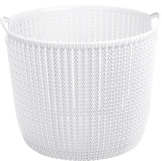 DLYNCH 28 LITRE LACE LAUNDRY BASKET WHITE