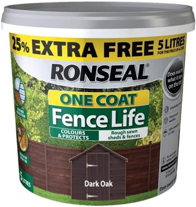RONSEAL FENCELIFE ONE COAT DARK OAK 12L