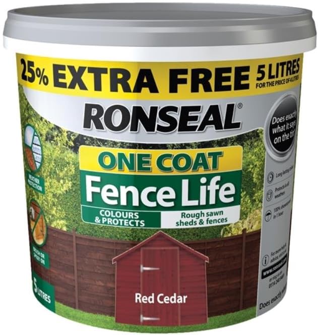 RONSEAL FENCELIFE ONE COAT RED CEDAR 12L