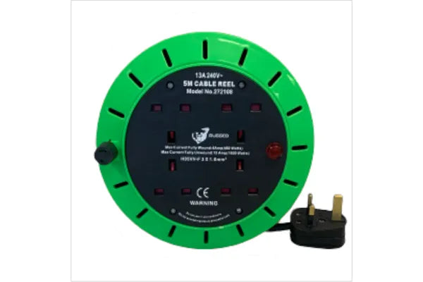 CORRY 4 socket 5MTR Extension Cassette reel