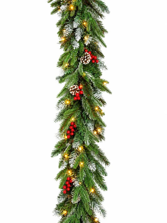 NEW JERSEY GARLAND PRE LIT BATT OP WARM WHITE