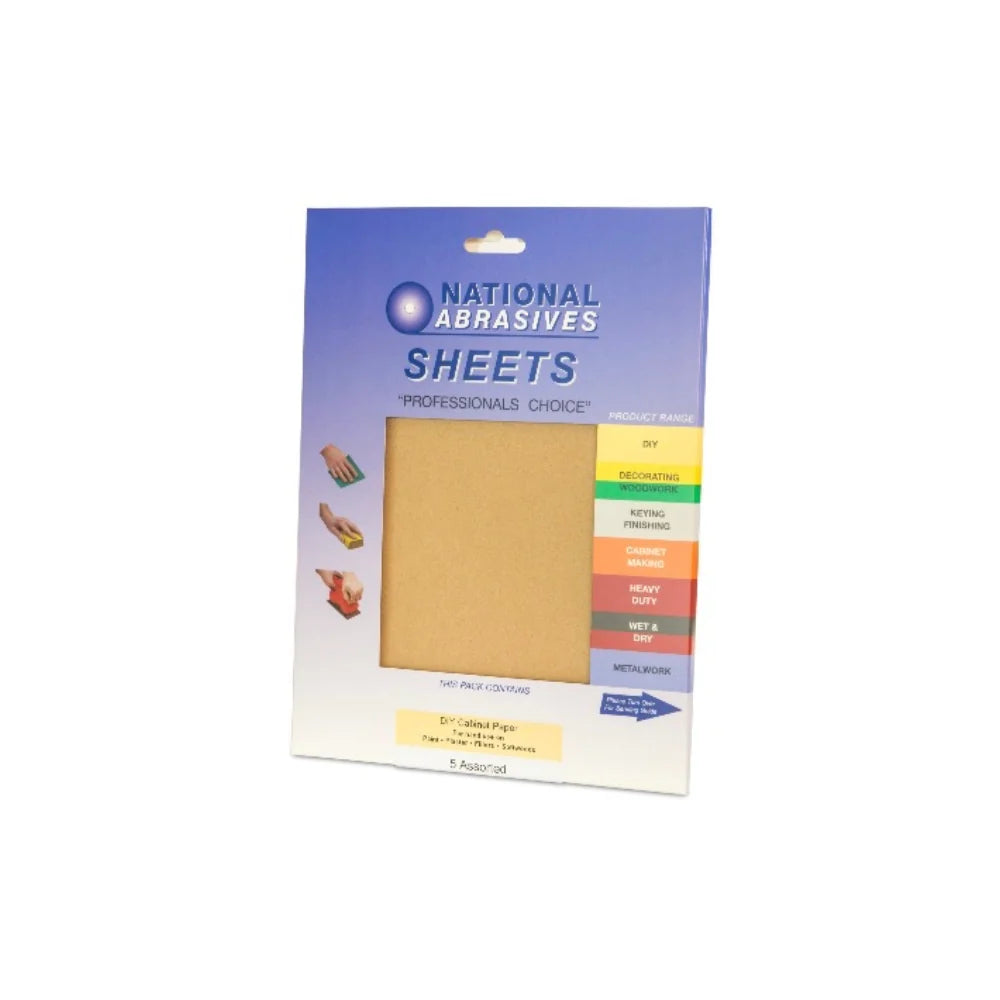 OLYMPIC SANDPAPER 5PACK ASSORTED
