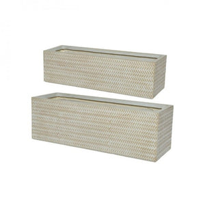 FIBRECLAY RECT PLANTER BEIGE LGE