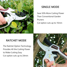 Load image into Gallery viewer, GARDEN PRUNER ALUM ANVIL DUAL CUT RATCHET
