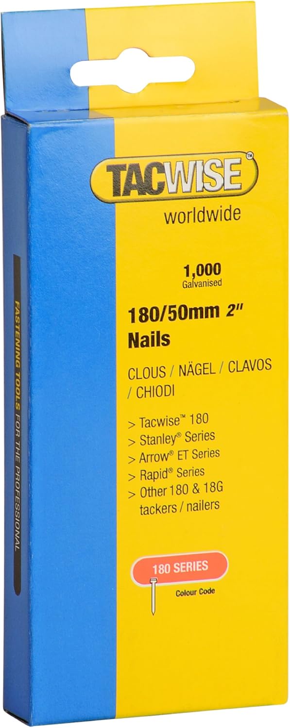 TACWISE 18G 180/40MM STRAIGHT NAILS 1000 PK