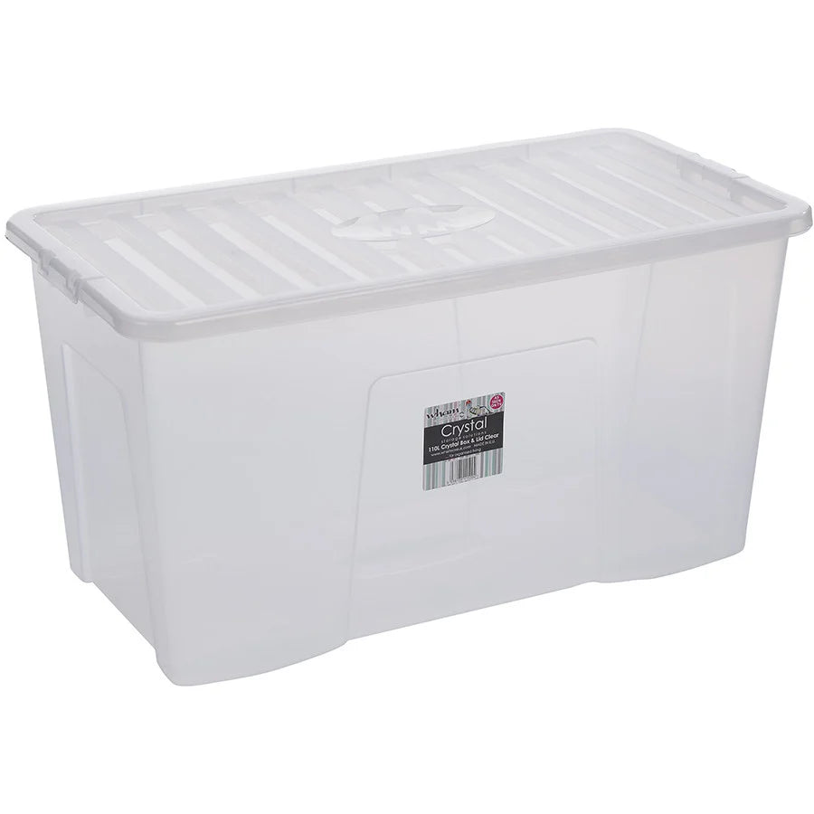 AMA CRYSTAL STORAGE BOX & LID 110LTR