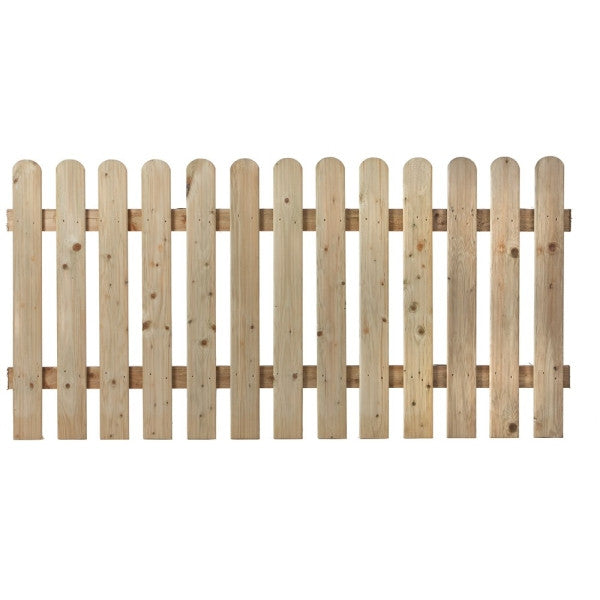 PICKET FENCE PANEL ROUND TOP 6 X 3FT CF63G