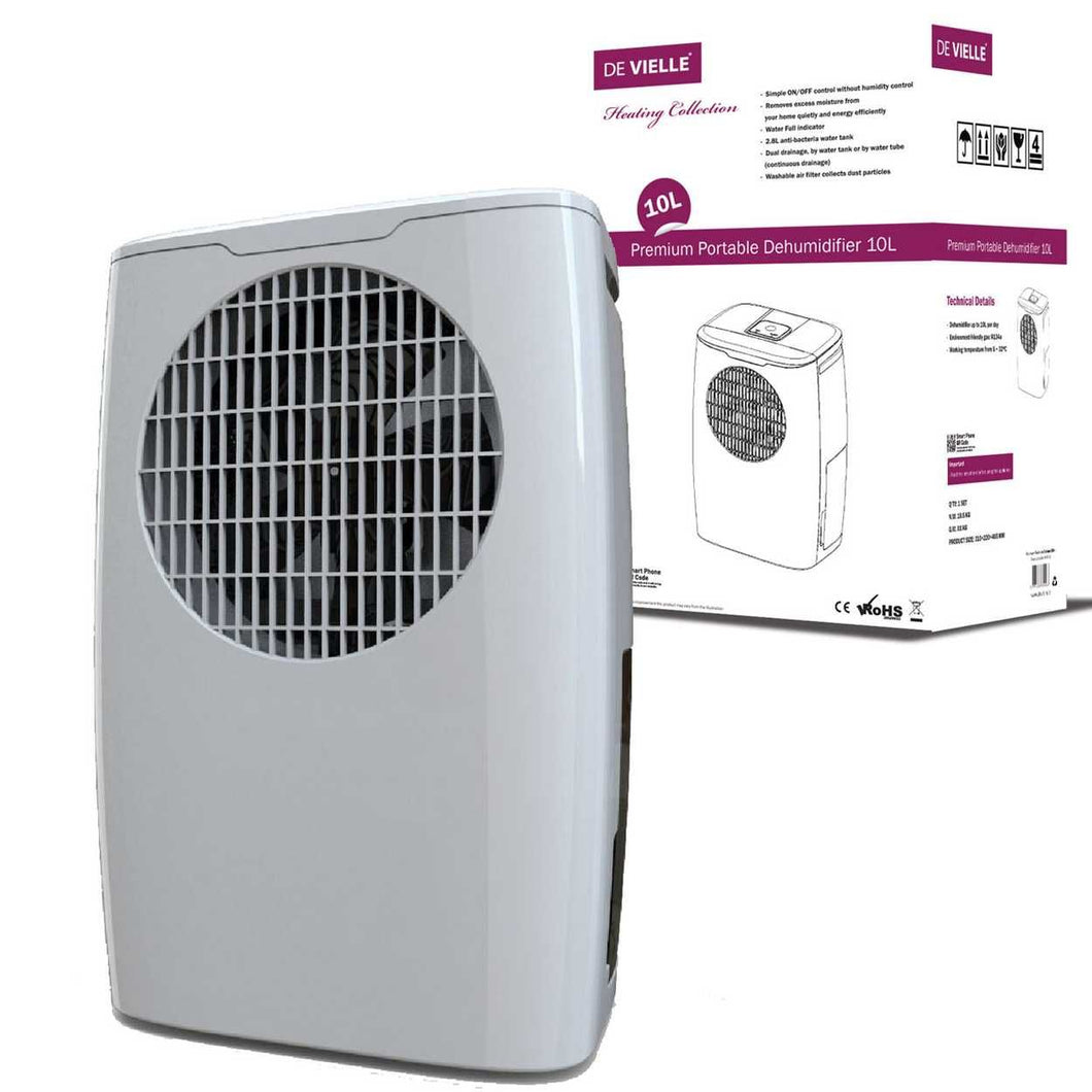DE VIELLE PREM PORTABLE DEHUMIDIFIER 10L