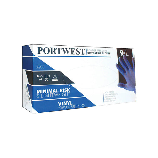 VINYL DISPOSABLE GLOVE BLUE L