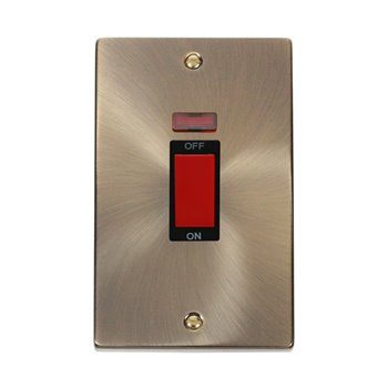 CORRY C/N 45A 2 GANG DBL POLE SWITCH C/W NEON