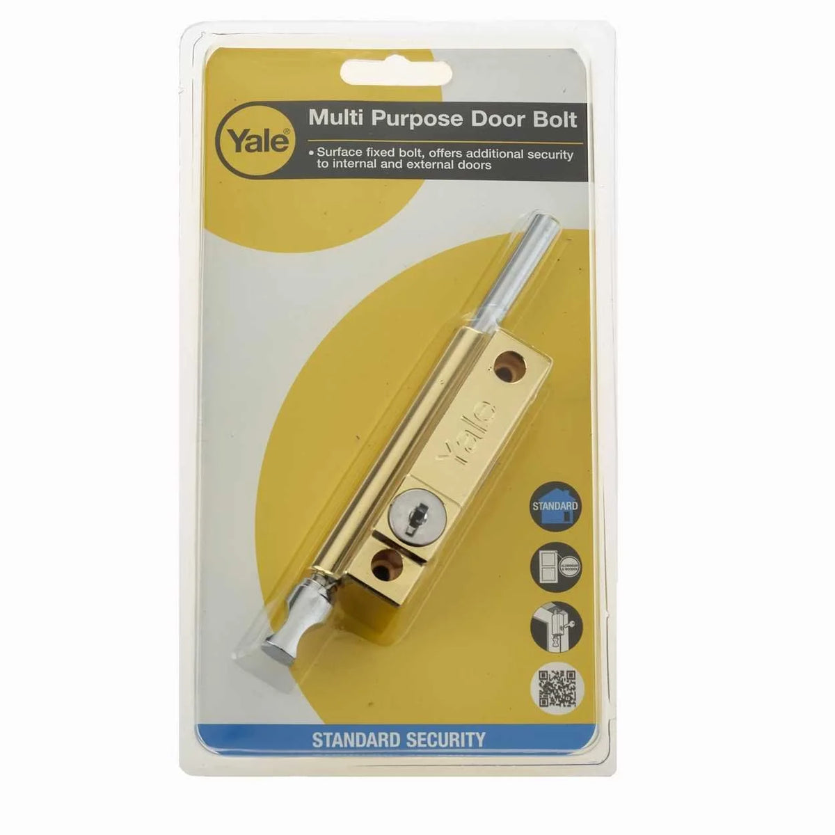 L&H YALE P124 DOOR PUSH BOLT BRASS
