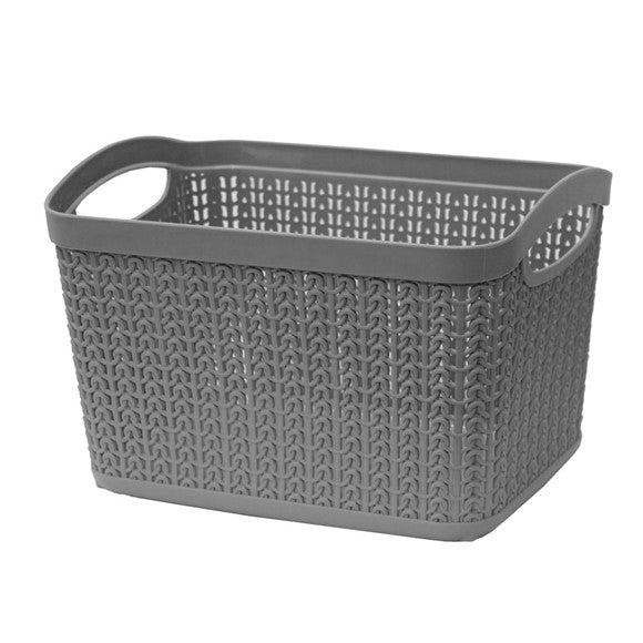 JVL Loop 6.6L Rect Storage Basket - Grey
