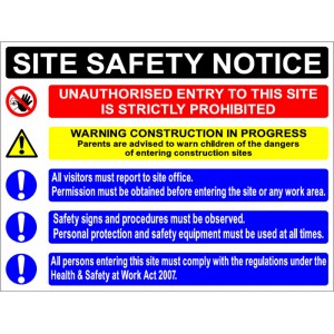 MAC SIGN - SITE SAFETY NOTICE 610X810