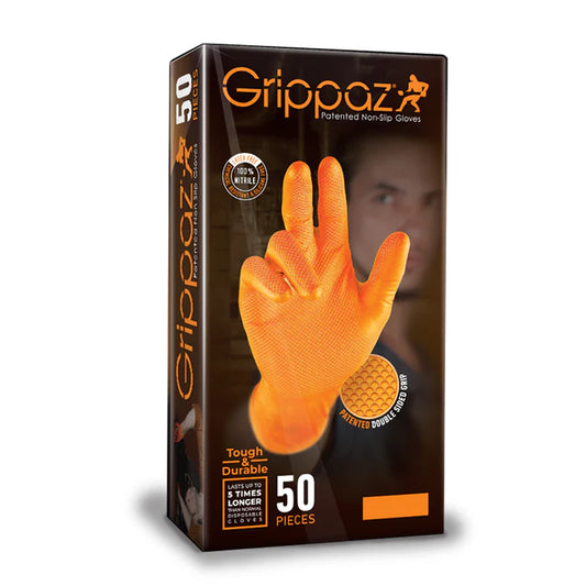 GRIPPAZ SIZE 10 XL SKIN GLOVE ORANGE PK 50