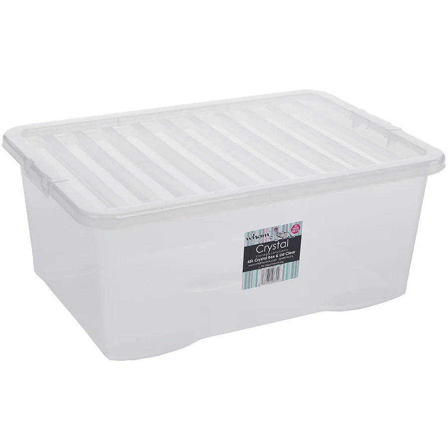 AMA CRYSTAL STORAGE BOX & LID 45LTR