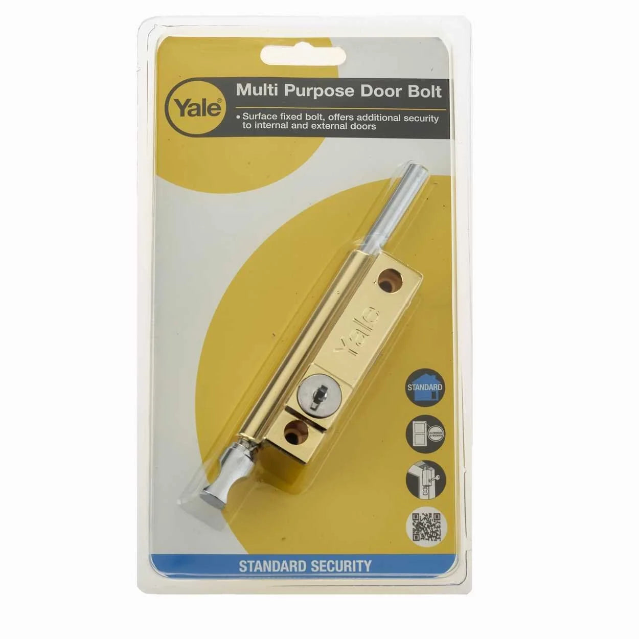 L&H YALE P124 DOOR PUSH BOLT BRASS