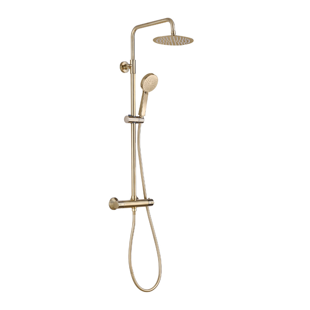 AMATIS222 BRUSHED BRASS ROUND SHOWER KIT