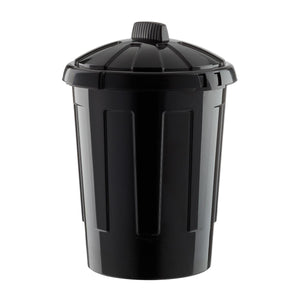 AMA 80LTR BLACK DUSTBIN W LID