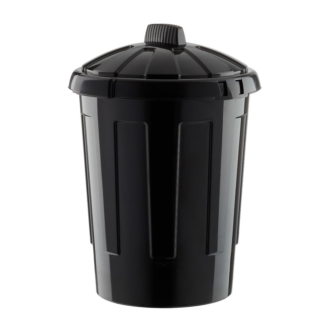 AMA 80LTR BLACK DUSTBIN W LID