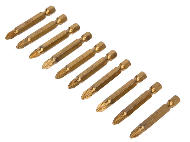 TOB Titanium Coated Bits PZ2 x 50mm (pack 10)