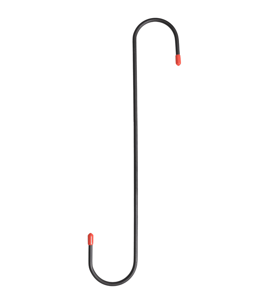 400MM S HOOK BLK + RED CAPS