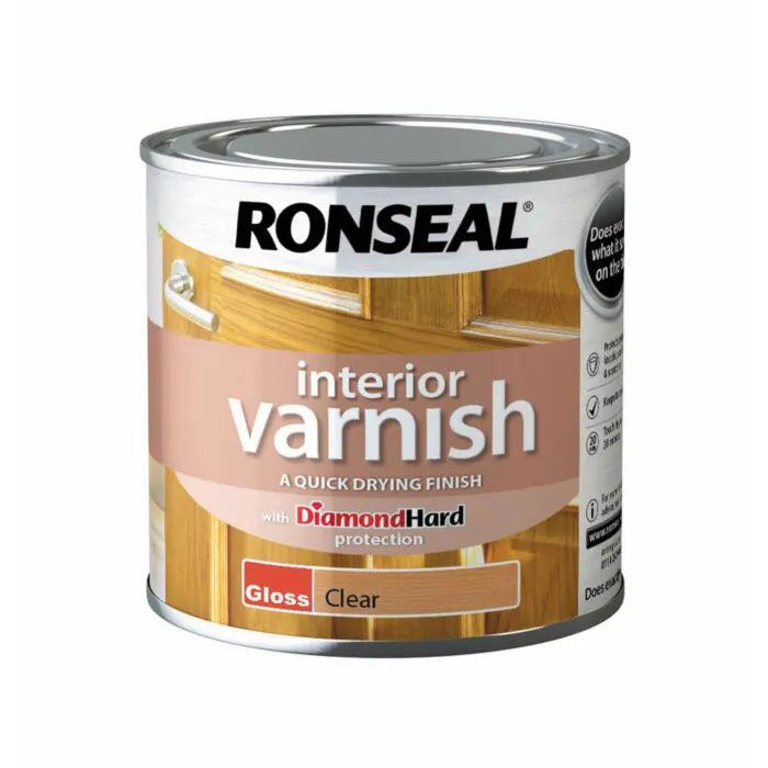 RONSEAL INTERIOR VARNISH GLOSS CLEAR 250ML